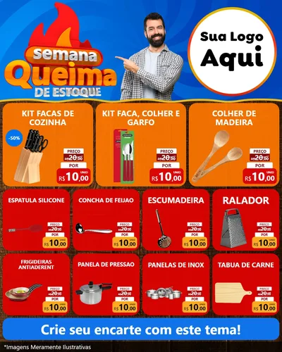 Modelo de Rede Social para Feed Instagram com o tema Semana Queima de Estoque para Utilidades Domésticas