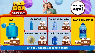 Modelo de TV para TV Horizontal com o tema Páscoa Especial para Água e gás