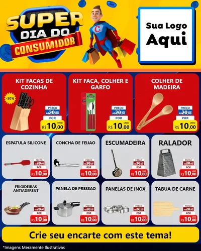 Modelo de Rede Social para Feed Instagram com o tema Super Dia do Consumidor para Utilidades Domésticas
