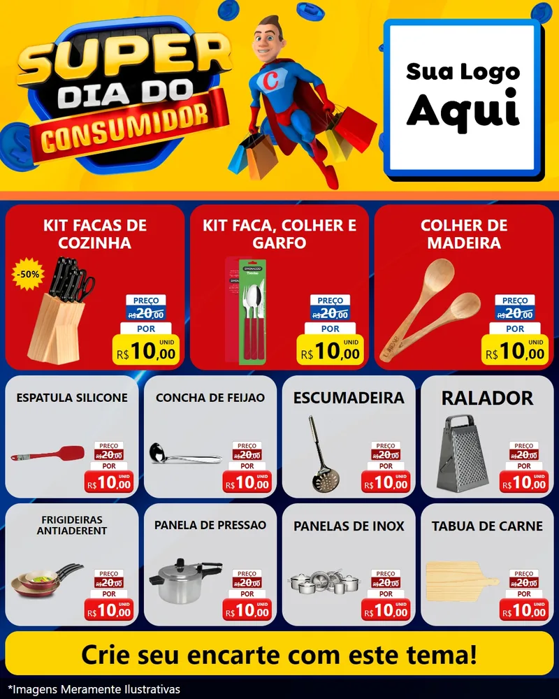 Modelo de Rede Social para Feed Instagram com o tema Super Dia do Consumidor para Utilidades Domésticas