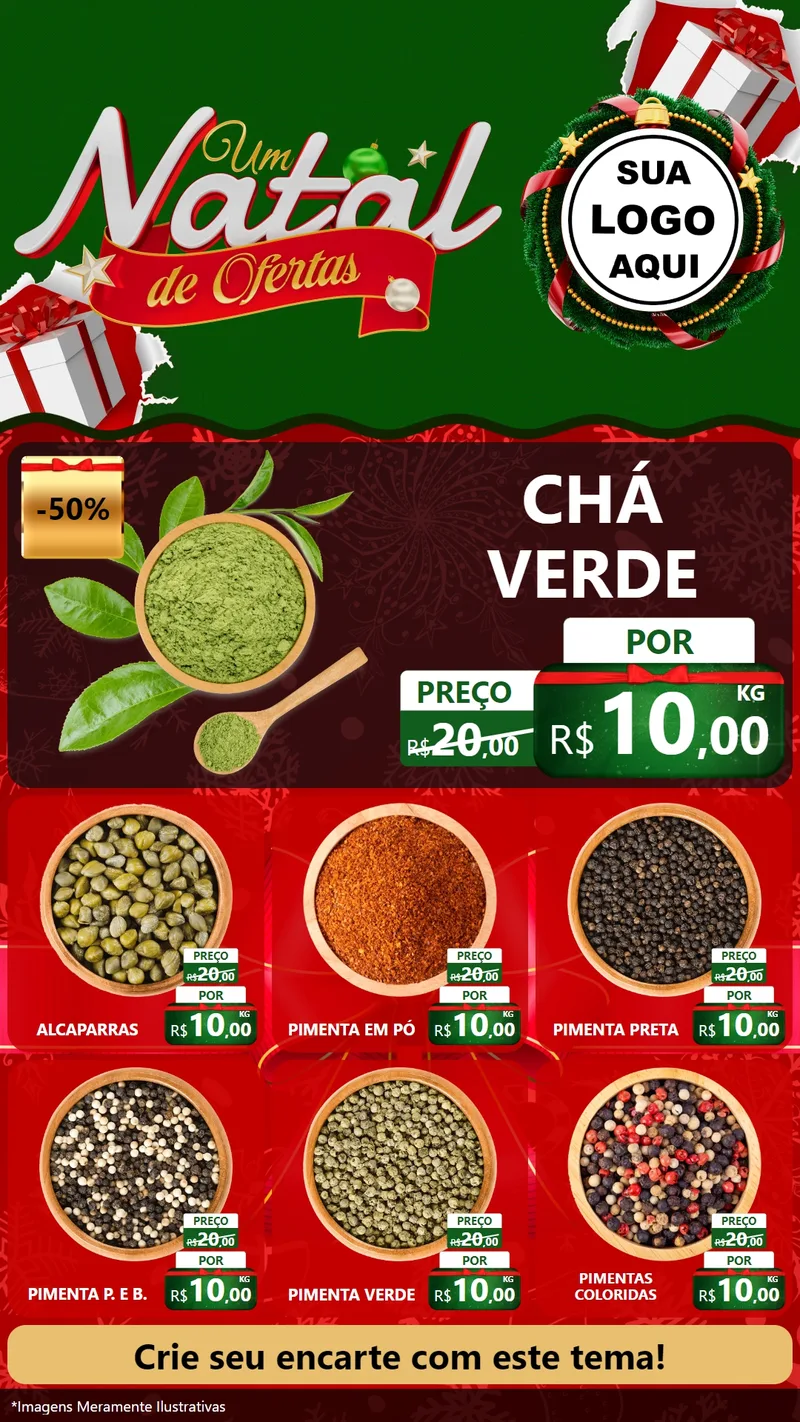 Modelo de Rede Social para Stories com o tema Um Natal de Ofertas para Produtos Naturais
