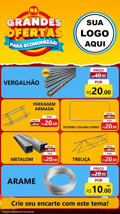 Modelo de TV para TV Vertical com o tema Grandes Ofertas Para Economizar! para Ferragens
