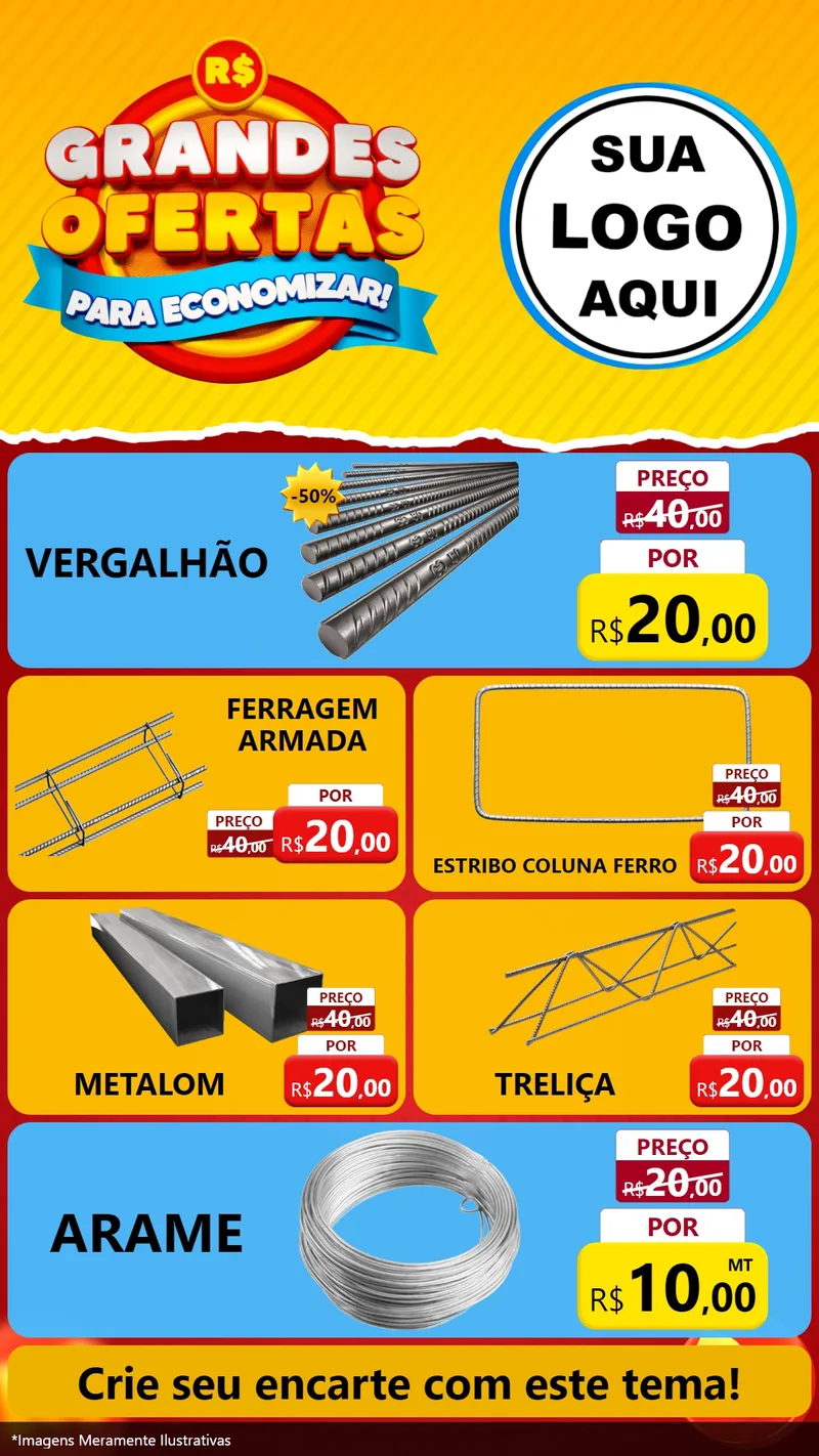Modelo de TV para TV Vertical com o tema Grandes Ofertas Para Economizar! para Ferragens