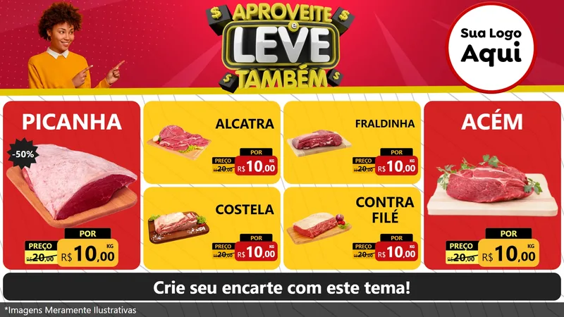 Modelo de TV para TV Horizontal com o tema Aproveite e Leve Também para Açougue