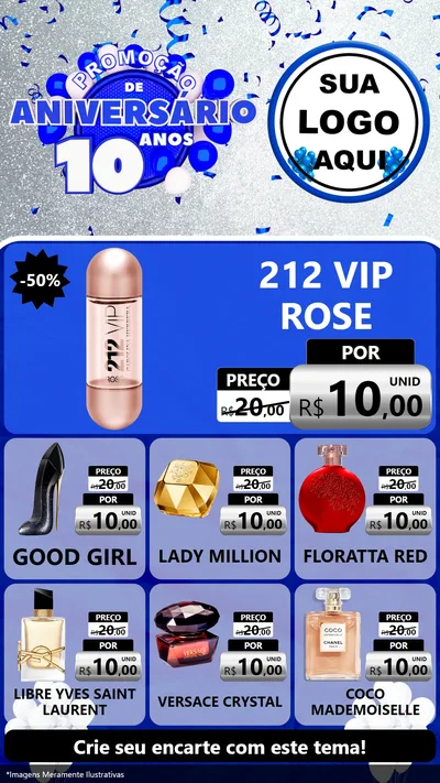 Modelo de Rede Social para Stories com o tema Promoção de Aniversário - 10 Anos para Perfumes