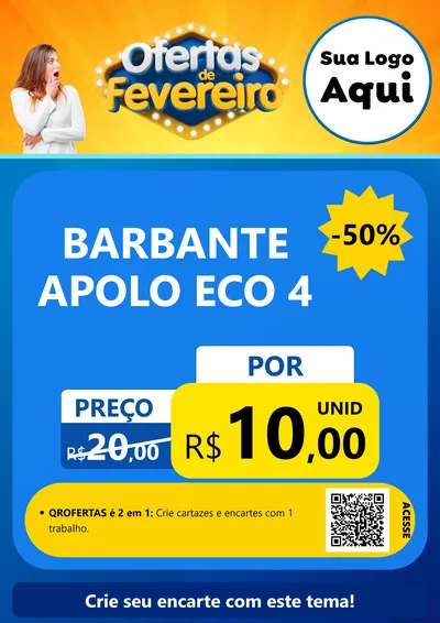 Modelo de Cartaz para Cartaz A4 Vertical com o tema Ofertas de Fevereiro para Armarinho e Aviamentos