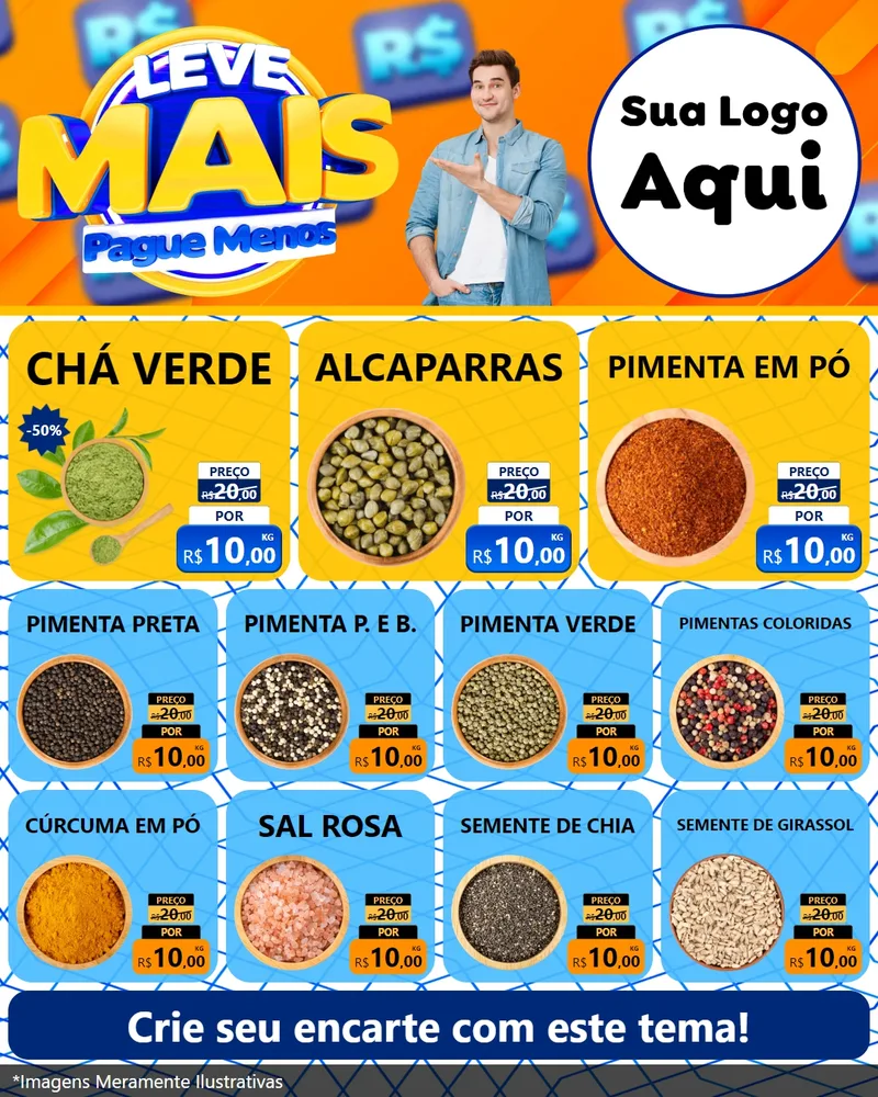Modelo de Rede Social para Feed Instagram com o tema Leve Mais, Pague Menos para Produtos Naturais