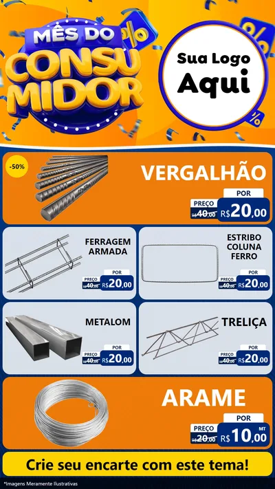 Modelo de TV para TV Vertical com o tema Mês do Consumidor para Ferragens