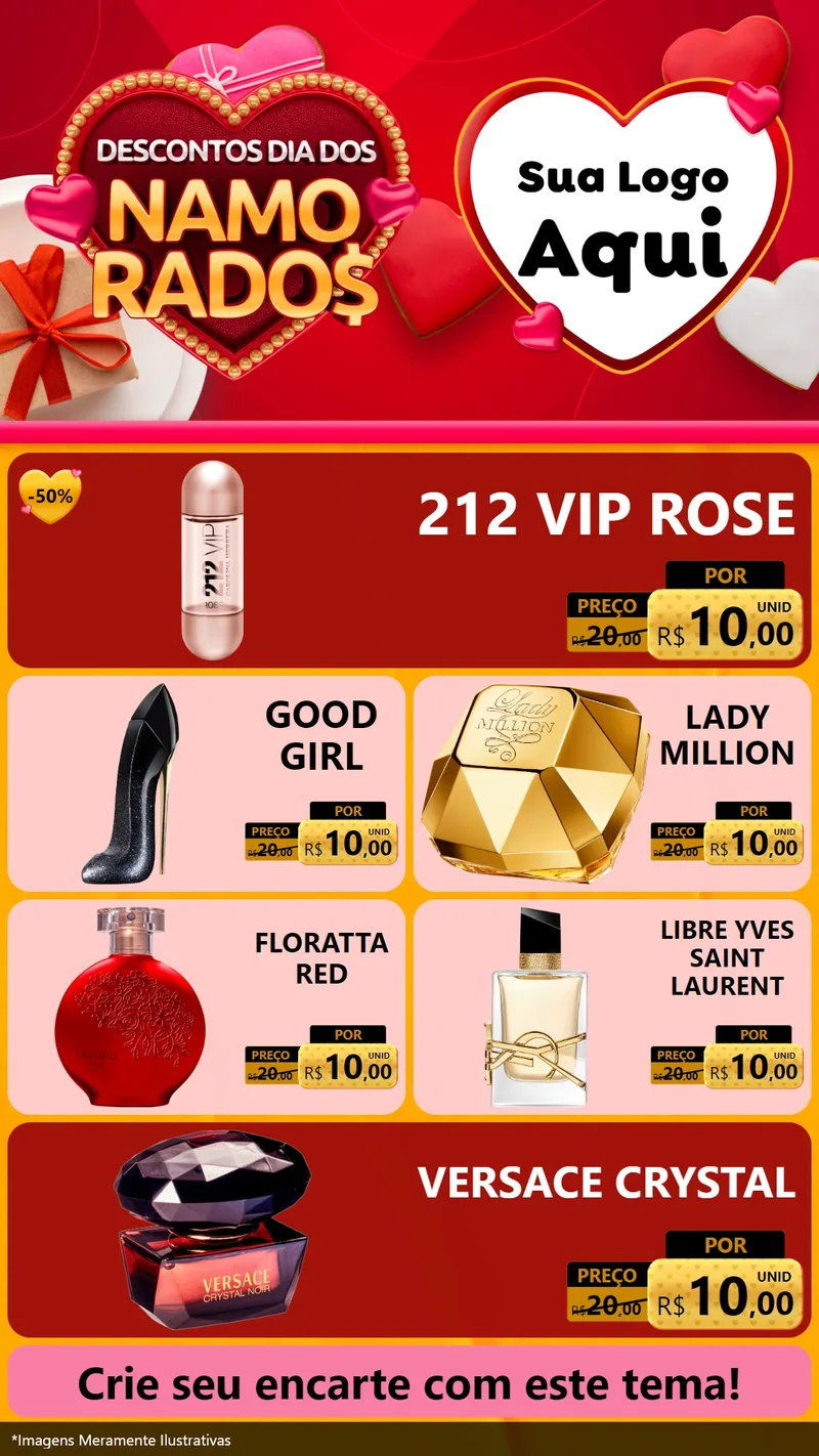 Modelo de TV para TV Vertical com o tema Descontos Dia dos Namorados para Perfumes