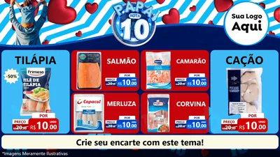Modelo de TV para TV Horizontal com o tema Papai Nota 10 para Peixaria