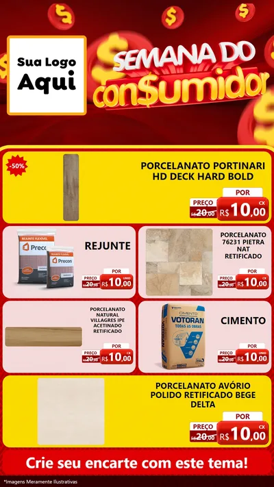 Modelo de TV para TV Vertical com o tema Semana do Consumidor para Pisos e revestimentos