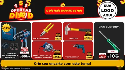 Modelo de TV para TV Horizontal com o tema Ofertas Dia D para Maquinas e Ferramentas
