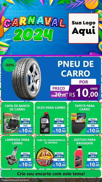 Modelo de Rede Social para Stories com o tema Carnaval 2027 para Auto peças