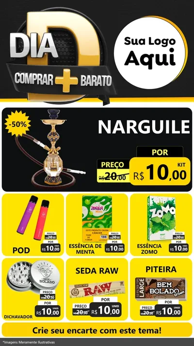 Modelo de Rede Social para Stories com o tema Dia D Mais Economia para Tabacaria