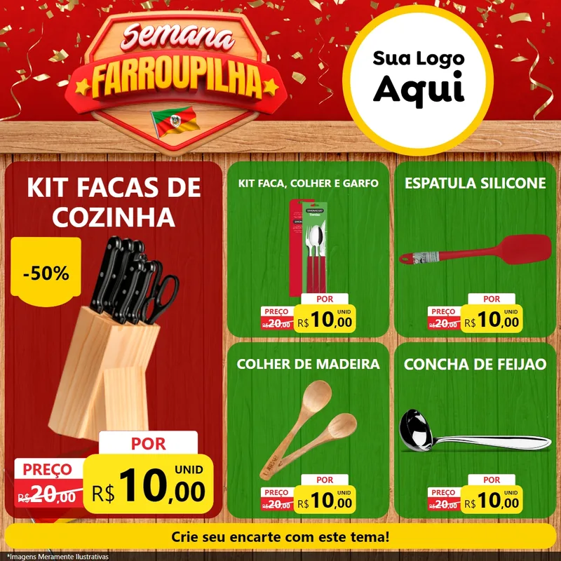 Modelo de Rede Social para Feed Facebook com o tema Semana Farroupilha para Utilidades Domésticas