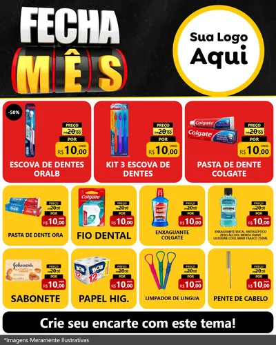 Modelo de Rede Social para Feed Instagram com o tema Fecha Mês para Higiene Pessoal