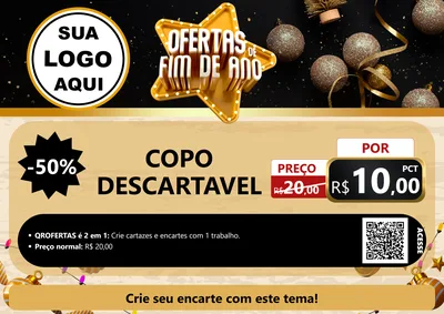 Modelo de Cartaz para Cartaz A4 Horizontal com o tema Ofertas de Fim de Ano para Embalagens