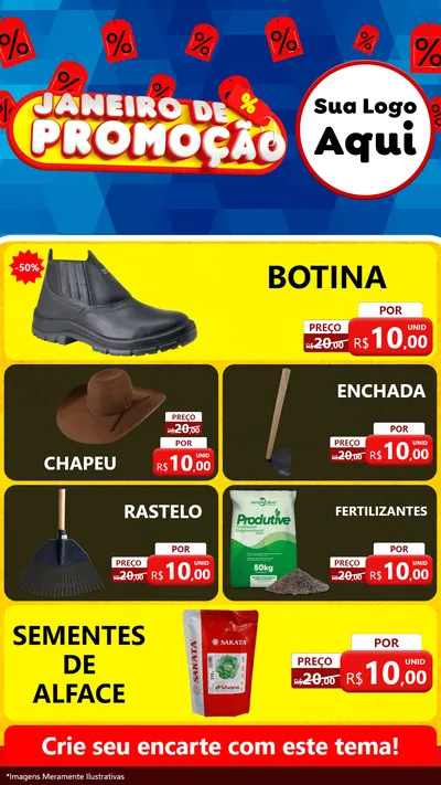 Modelo de TV para TV Vertical com o tema Janeiro de Promoção para Agropecuária