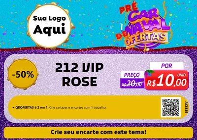 Modelo de Cartaz para Cartaz A4 Horizontal com o tema Pré Carnaval de Ofertas para Perfumes