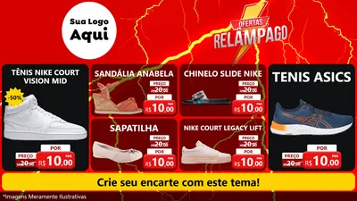 Modelo de TV para TV Horizontal com o tema Ofertas Relâmpago para Calçados