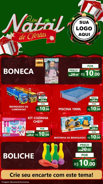 Modelo de TV para TV Vertical com o tema Um Natal de Ofertas para Brinquedos