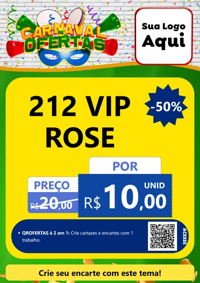 Modelo de Cartaz para Cartaz A4 Vertical com o tema Carnaval de Ofertas para Perfumes