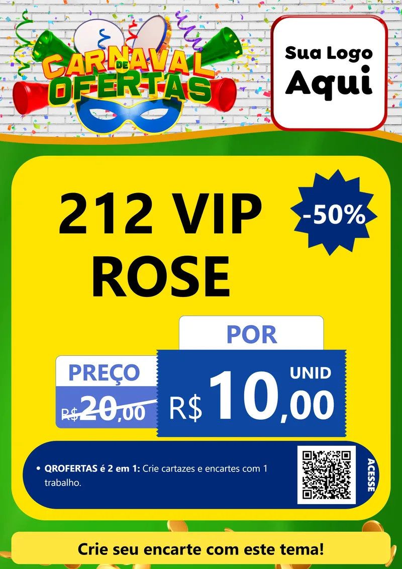 Modelo de Cartaz para Cartaz A4 Vertical com o tema Carnaval de Ofertas para Perfumes