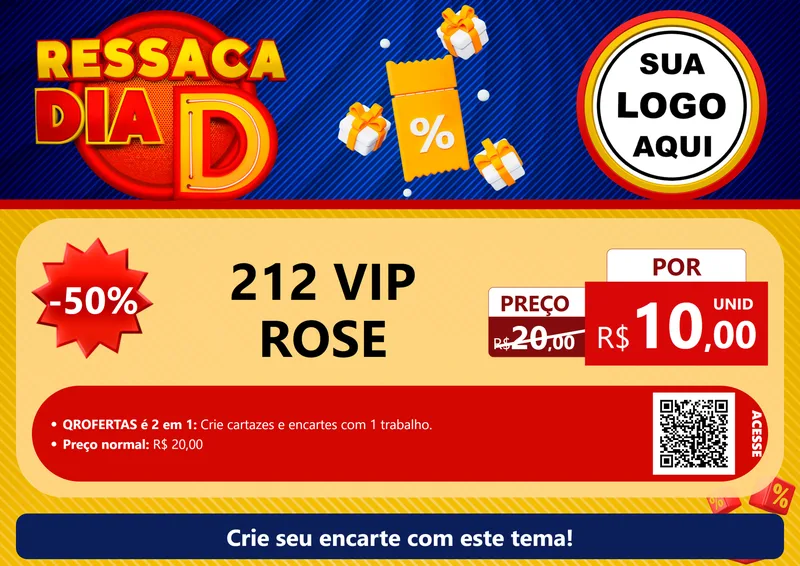 Modelo de Cartaz para Cartaz A4 Horizontal com o tema Ressaca Dia D para Perfumes