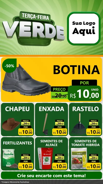 Modelo de Rede Social para Stories com o tema Terça - Feira Verde para Agropecuária