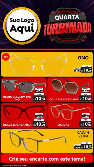 Modelo de TV para TV Vertical com o tema Quarta Turbinada para Óticas