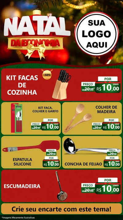 Modelo de TV para TV Vertical com o tema Natal da Economia para Utilidades Domésticas