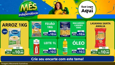 Modelo de TV para TV Horizontal com o tema Mês da Independência para Supermercado