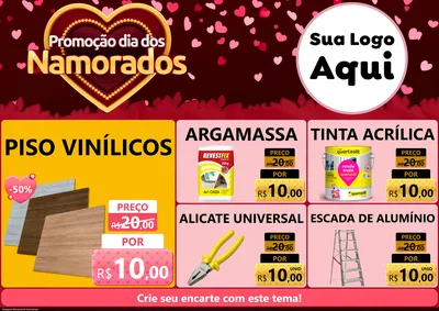 Modelo de Encarte para Encarte A4 Horizontal com o tema Promoção Dia Dos Namorados para Material para Construção