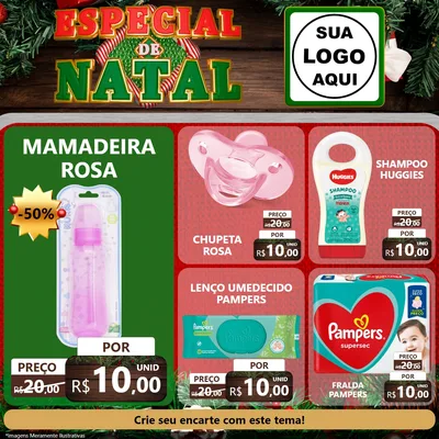 Modelo de Rede Social para Feed Facebook com o tema Especial de Natal para Bebês