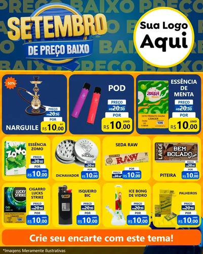 Modelo de Rede Social para Feed Instagram com o tema Setembro De Preço Baixo para Tabacaria