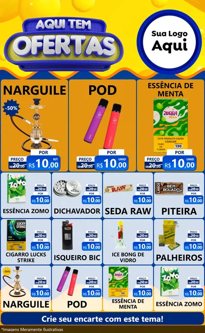 Modelo de Encarte para Encarte Grande com o tema Aqui Tem Ofertas para Tabacaria
