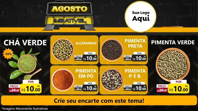 Modelo de TV para TV Horizontal com o tema Agosto Imbatível para Produtos Naturais