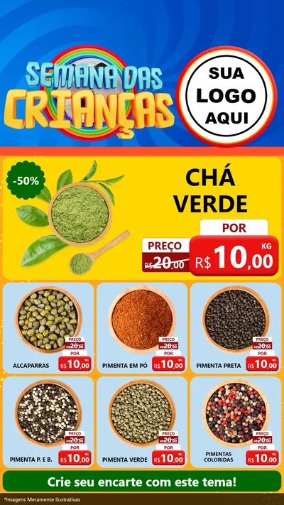 Modelo de Rede Social para Stories com o tema Semana das Crianças para Produtos Naturais