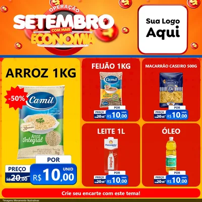 Modelo de Rede Social para Feed Facebook com o tema Operação Setembro Com Muita Economia para Supermercado