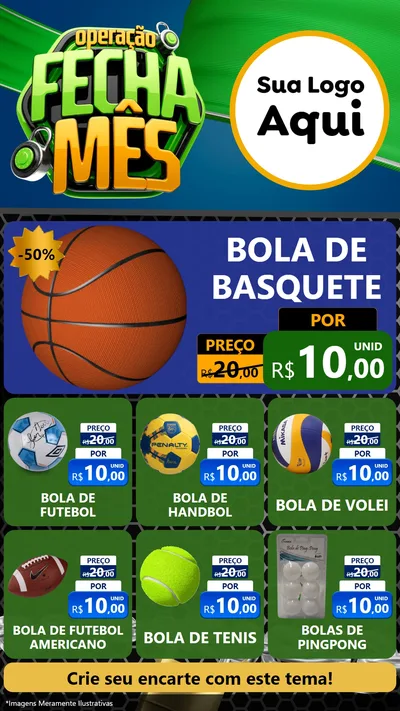 Modelo de Rede Social para Stories com o tema Operação Fecha Mês para Artigos Esportivos