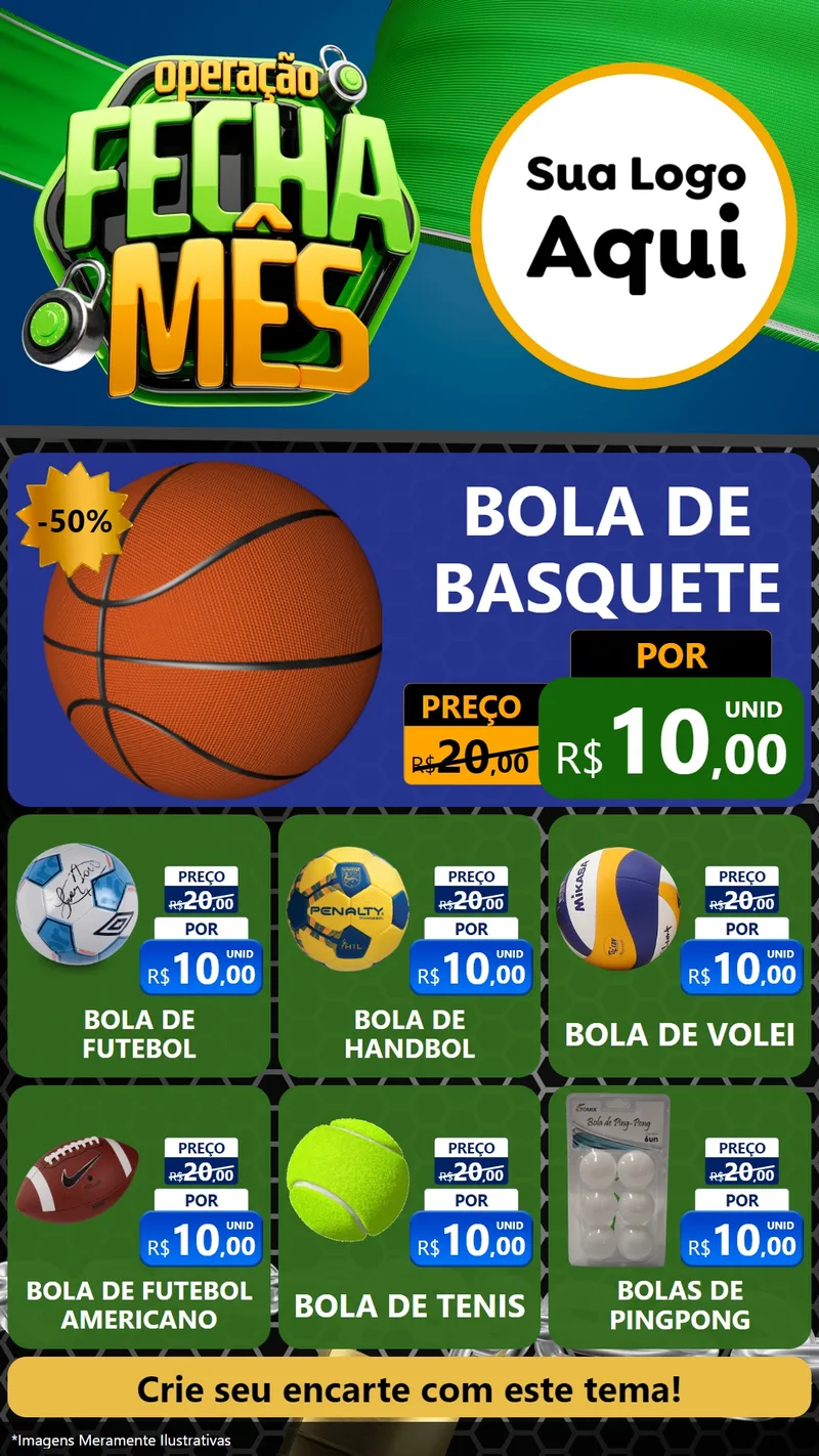 Modelo de Rede Social para Stories com o tema Operação Fecha Mês para Artigos Esportivos