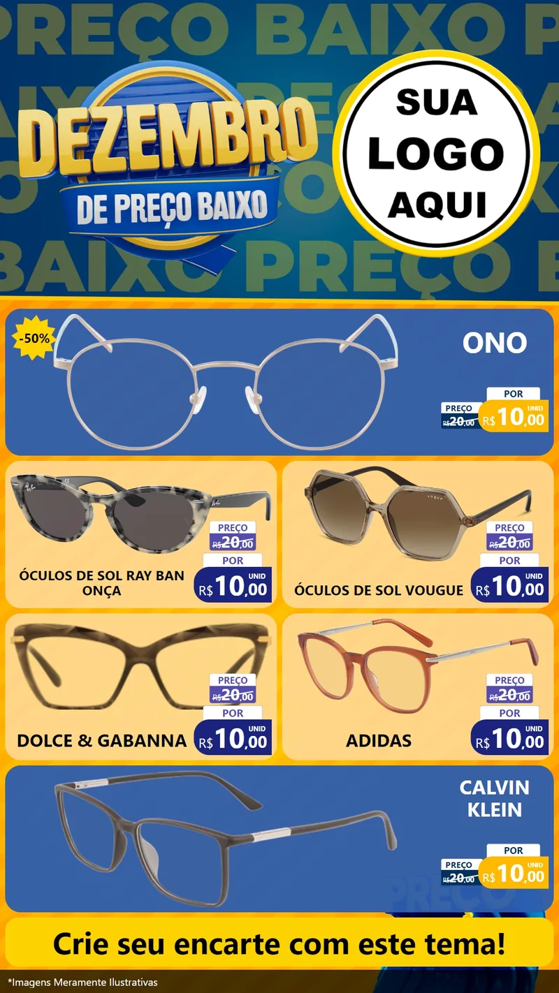 Modelo de TV para TV Vertical com o tema Dezembro de Preço Baixo para Óticas