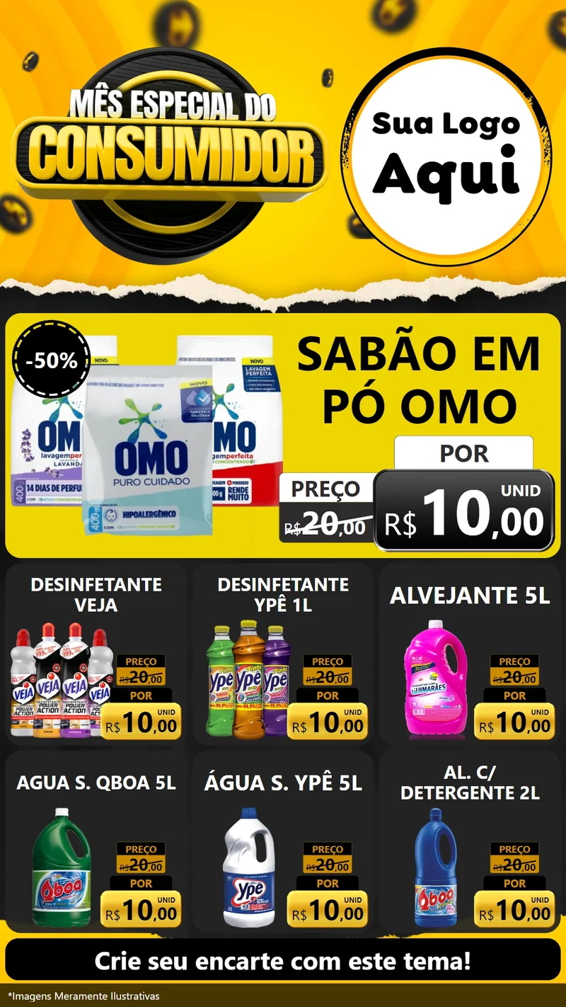 Modelo de Rede Social para Stories com o tema Mês Especial do Consumidor para Produtos de Limpeza