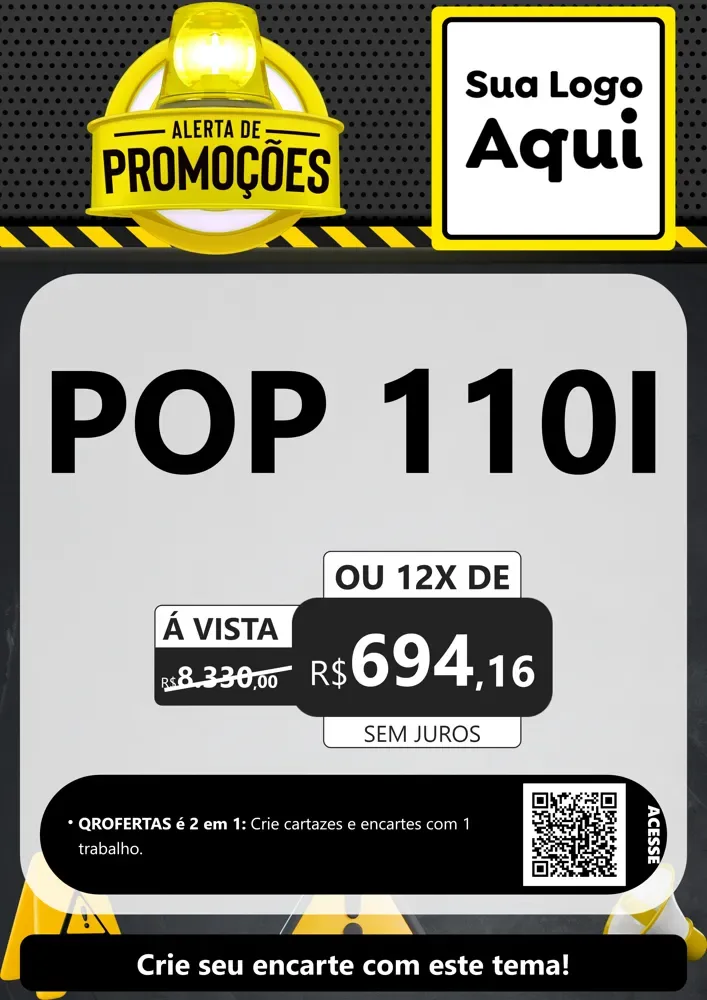 Modelo de Cartaz para Cartaz A4 Vertical com o tema Alerta de Promoções para Concessionaria de Motos
