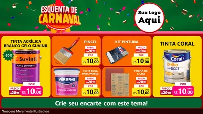 Modelo de TV para TV Horizontal com o tema Esquenta de Carnaval para Tintas e Ferramentas