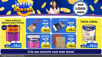 Modelo de TV para TV Horizontal com o tema Janeiro da Economia para Tintas e Ferramentas