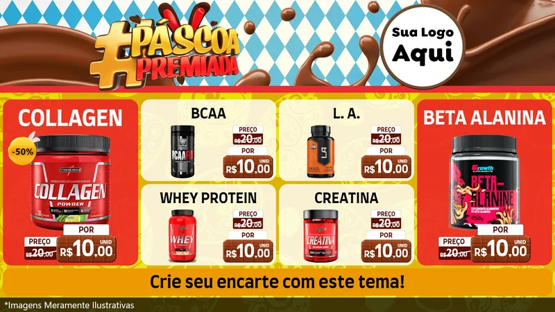 Modelo de TV para TV Horizontal com o tema Páscoa Premiada para Suplementos alimentares