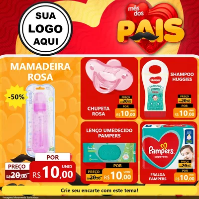 Modelo de Rede Social para Feed Facebook com o tema Mês Dos Pais para Bebês