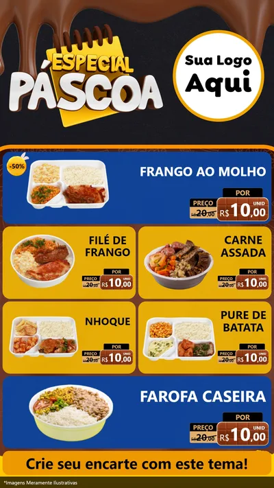 Modelo de TV para TV Vertical com o tema Especial Páscoa para Restaurante