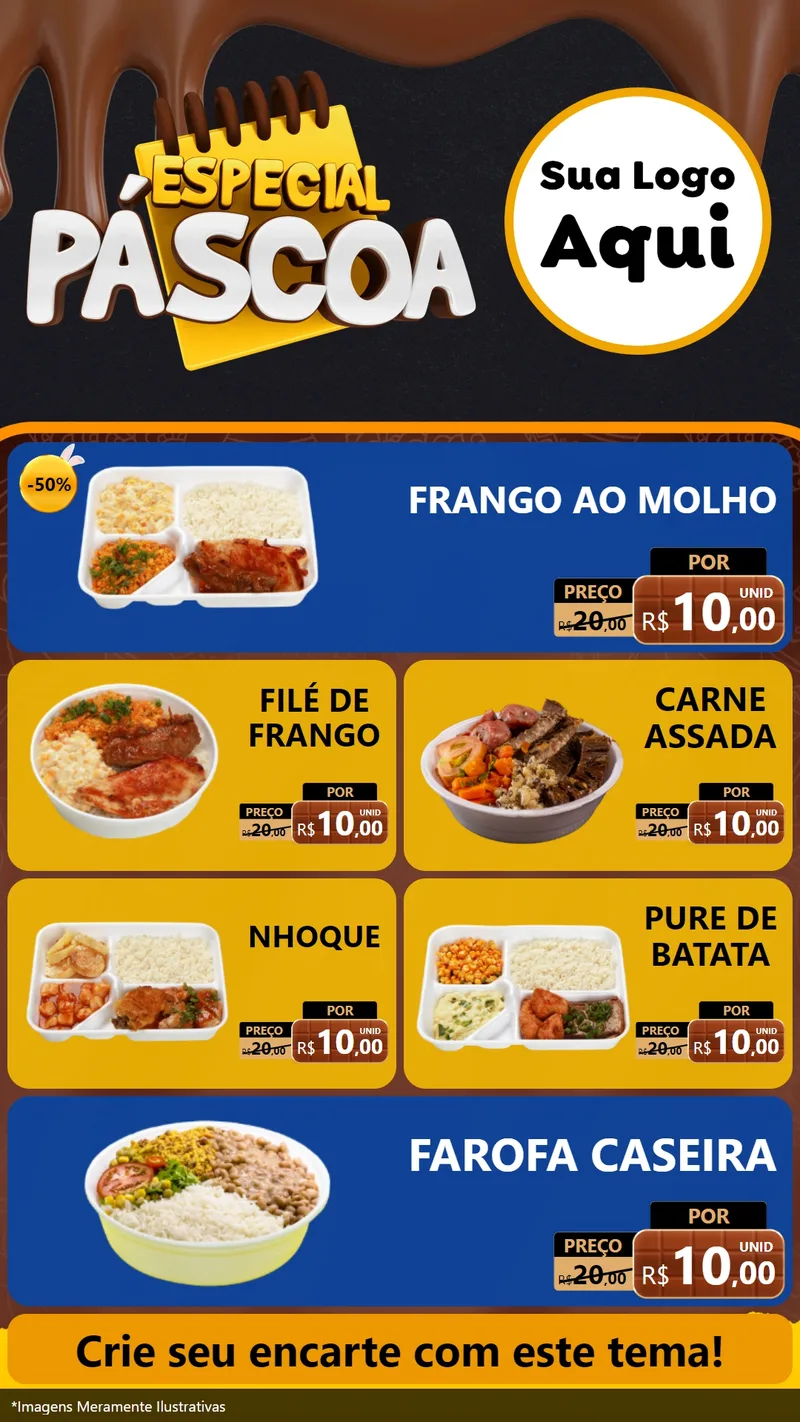 Modelo de TV para TV Vertical com o tema Especial Páscoa para Restaurante